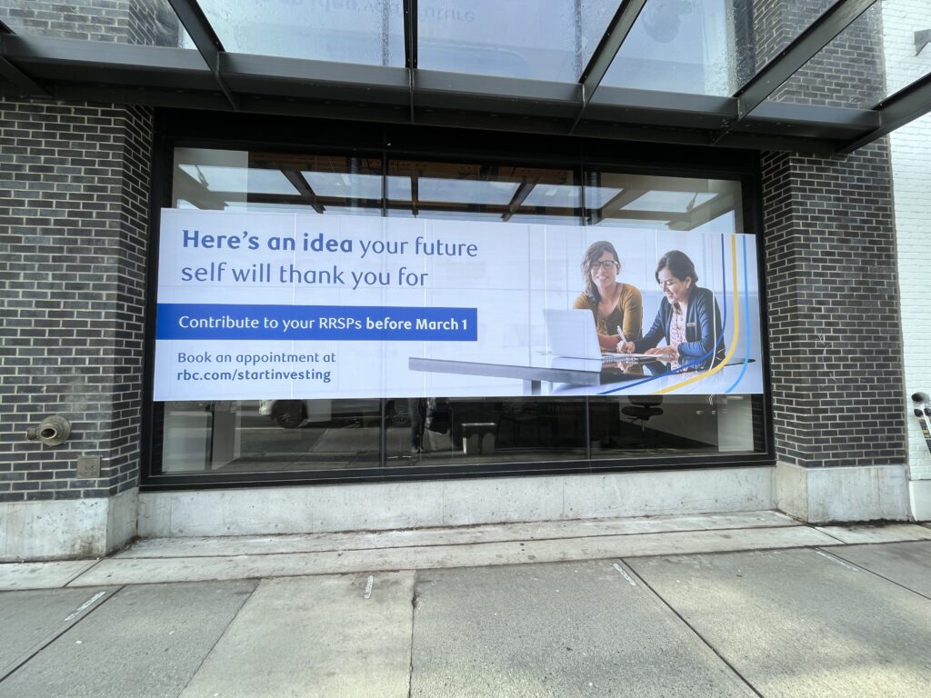 promotional window vinyl for rbc bank