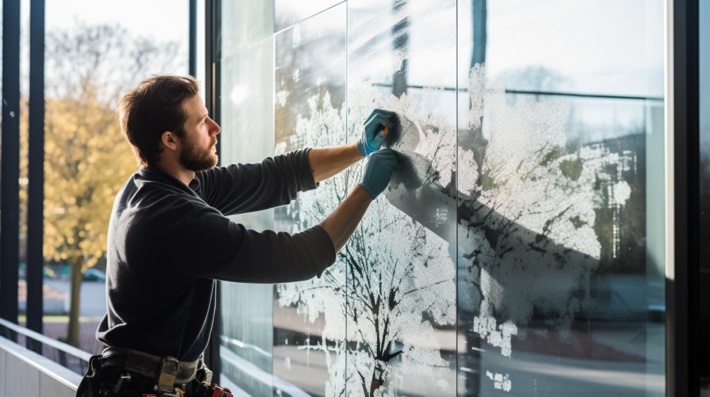 self-adhesive window film installation