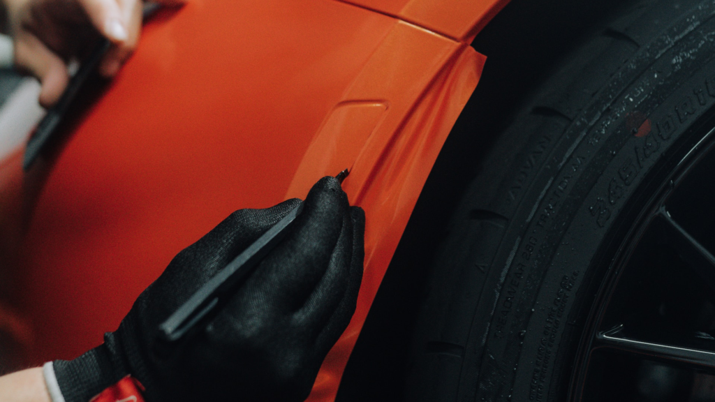 cutting in details on a car wrap